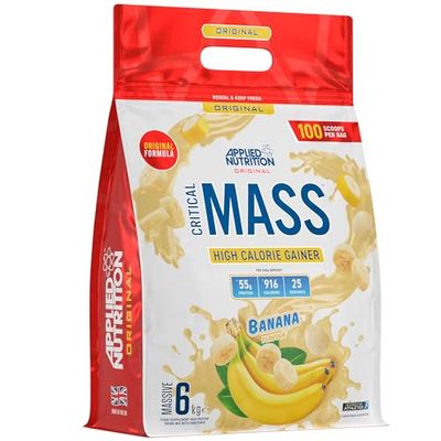 Applied Nutrition Original Critical Mass - Weight Gainer with MCT Powder, High Calorie Protein Powder Mass Gainer (6kg - 25 Servings) (Banana)