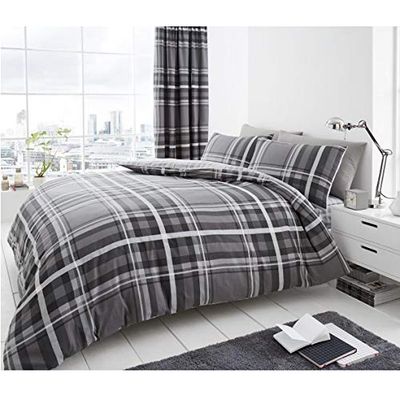 Gaveno Cavailia Conjunto de cama com capa de edredão e fronha de almofada, poliéster e algodão, cor cinzenta, tamanho King