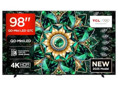 TCL 98Q7C 98” QLED TV 4K QD-Mini LED, HDR Premium 2000, Google TV (Dolby Vision IQ & Atmos, Pannello HVA, Refresh Rate 144Hz, Game Master, Google Assistant Hands-Free, Apple AirPlay 2 & Alexa)