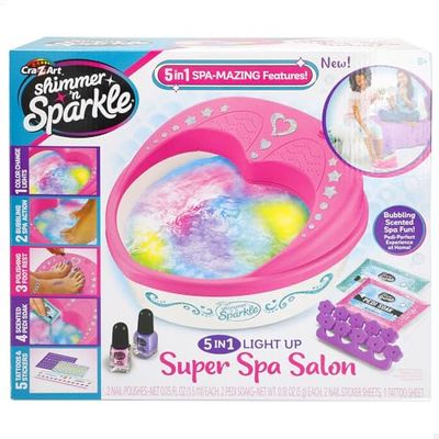 COLORBABY Shimmer N Sparkle Spa Unghie e piedi, Bagno piedi idromassaggio, Funziona a luce, Include bolle, Sali profumati, Giocattoli per ragazze, Regali per ragazze 8 anni (47915)