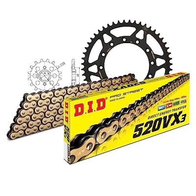 Kettingset DID staal 520VX3 / 106 klinknagel slot voor Honda CL S 250 cc bj. 1982-1983
