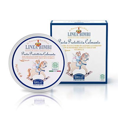 Helan, Linea Bimbi Bio – kojąca pasta ochronna, krem na pieluchy, zaczerwienienia i podrażnienia, ochronna pasta nawilżająca z aloesem, woskiem pszczelim, witaminą C i E, Made in Italy, 100 g