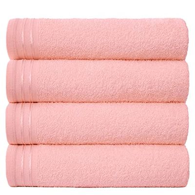 GC GAVENO CAVAILIA stora handdukar badlakan – mycket absorberande egyptisk bomullshandduk set – 4-pack extra mjuk rodnad rosa – snabbtorkande ark – 450 GSM tvättbara handdukar, 75 x 135 cm