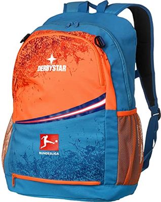 Derbystar Unisex – Bundesliga v21 rugzak voor volwassenen, blauw oranje, 50 x 29,5 x 17,5 cm