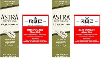 Razor Blades Club - Astra, Lamette da Barba con Cerini Emostatici, 100 pezzi (Confezione da 2)