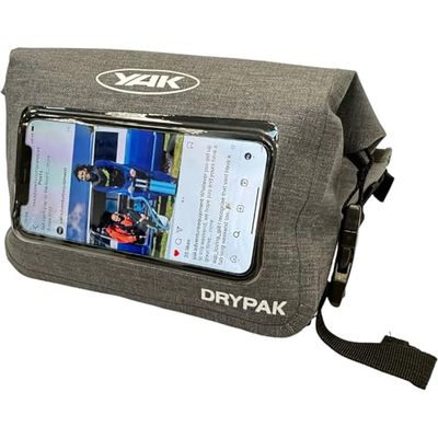 Yak Riñonera Drypak para Kayak y Kayak, Gris, Unisex, Funda Interior para teléfono para una fácil ubicación y Funcionamiento del teléfono, Gris, Riñonera Seca