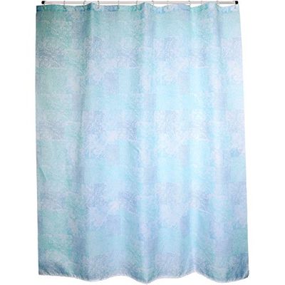 MSV "Premium Java Cadix Polyester Shower Curtain, Blue, 180 x 200 cm