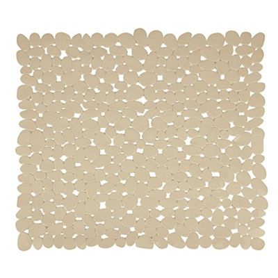 MSV Tappetino Doccia PVC Ciottoli-53x53 cm-Beige, 100%, 53 x 53 x 15 cm