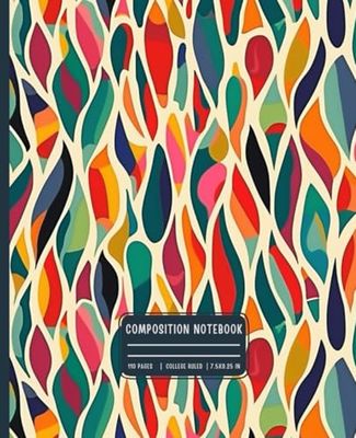 Composition Notebook College Ruled: Abstract Shapes Pattern Cover for School, College, University, Office and Work | 7.5 x 9.25 | 110 pages