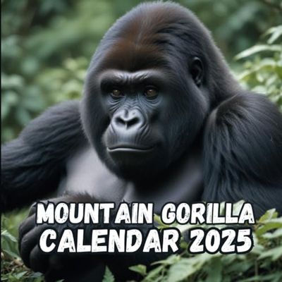 Mountain Gorilla 2025 Calendar: 12 Months of Aye-Aye from Jan 2025 to Dec 2025, Square 8.5 x 8.5 Inches Gift For Organizing & Planning