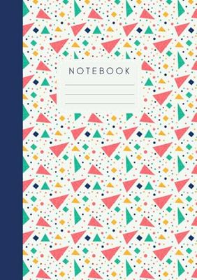 A5 Notebook – 160 Pages | Memphis Style Retro Journal | Vintage 80s Geometric Pattern | Also in A4 & Pocket Size