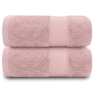 GC GAVENO CAVAILIA Fade Resistant Bathroom Set, 700 GSM Premium Quality Extra Absorbent 100% Cotton Towel, Egyptian, Soft Pink, 2PK Bath Sheet
