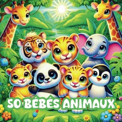 50 Bébés Animaux - Livre de Coloriage Facile Évolutif 2 - 5 Ans - Coloriage Bébés animaux Contour Épais: Mes Premiers Animaux de la Ferme, Animaux de la Jungle, Animaux de l'Océan, Animaux de la Forêt