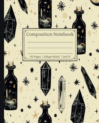 Composition Notebook College Ruled: Vintage Witchy Mystic Magic Pattern Aesthetic Preppy Notebook | College Ruled Lined Paper