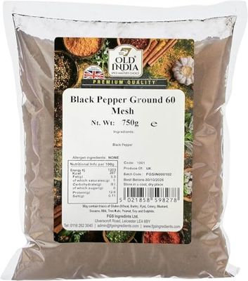 Old India Black Pepper Ground 60 Mesh 750g