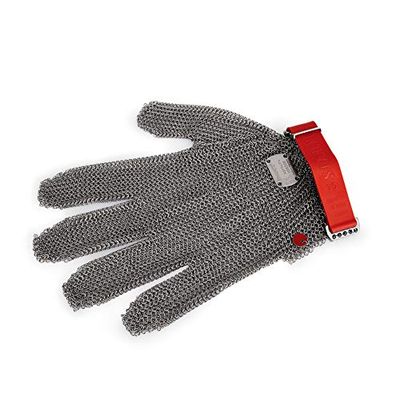 WAS Guante de protección, Acero, Rojo, Medium