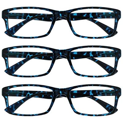 OPULIZE Blu Tartaruga Lettori Valore 3 Pacco Uomo Donna Uvr3092Bl +1,50-88 Gr