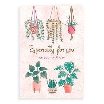 Piccadilly Greetings Modern Birthday Card Plants - 7 x 5 inches