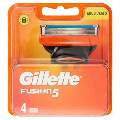 Gillette Fusion5 reservemessen voor herenscheermes, met anti-wrijvingsmessen, voor maximaal 20 scheerbeurten, 4 reserveonderdelen