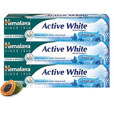 Himalaya Active White Fresh Gel, whitening toothpaste with fruit enzymes, 75 ml (3 PACK)