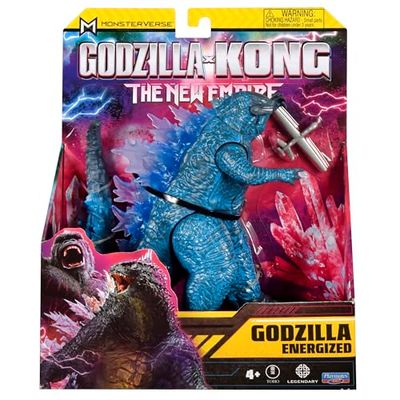MonsterVerse Godzilla x Kong: il nuovo impero, personaggio d'azione Energized Godzilla da 15 cm, iconico personaggio del film da collezione, con drone da combattimento da 6,4 cm, adatto per bambini