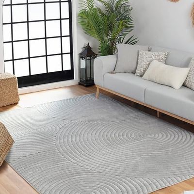 Livabliss Denver Tapis Exterieur Terrasse Balcon, Véranda, Patio - Géométrique Scandinave, Boheme Chic et Oriental - Tapis Jardin Extérieur et Intérieur Moderne Grande Taille 160x220 cm - Gris
