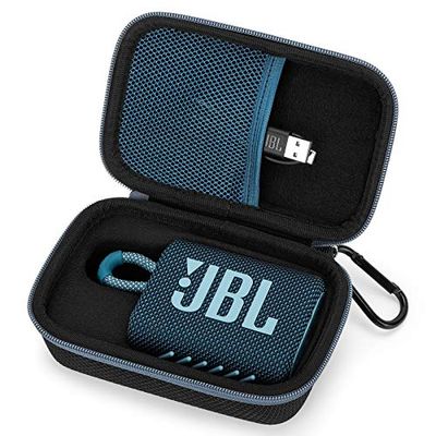 Hoes voor JBL GO 3 Mini Bluetooth-luidspreker, harde hoes met spons, opbergtas (donkerblauw)