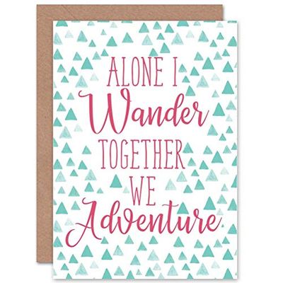 Wee Blue Coo Valentines Love Words Adventure Wander Together Romantic Greetings Card Cp3259