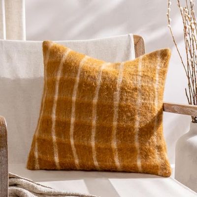 Yard Cuscino imbottito in finta piuma di mohair a quadri, con motivo a quadri