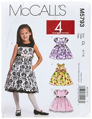 McCall's M5793 - Padrões de costura para vestidos de menina
