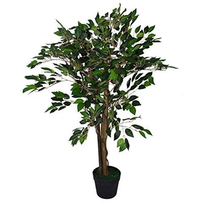 Leaf Kunstboom/Plant, Donkergroen Ficus, 90cm