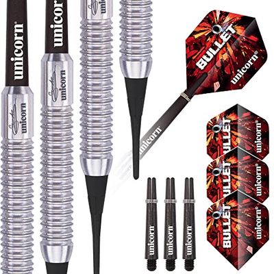 Unicorn Bullet Stainless Steel Gary Anderson Soft Tip Dardos, homem, preto, 16 g