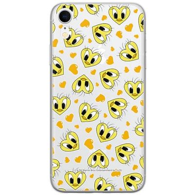 ERT GROUP mobiltelefonfodral för Iphone XR originalt och officiellt licensierat Looney Tunes mönster Tweety 017 optimalt anpassad till formen på mobiltelefonen, gedeeltelijk transparant