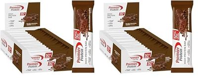 Premier Protein High Protein Bar Double Chocolate Cookie 16x40g - Haute teneur en protéines + Sans huile de palme (Lot de 2)