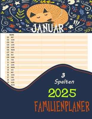 familienplaner 2025 3 spalten groß: times & more Kalender mit 3 Spalten – praktischer Familienplaner Familien-Monatskalender für 12 Monate von Januar bis Dezember 2025