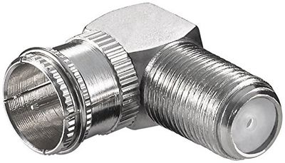 PremiumCord Conector Conector F Macho a Conector F Hembra, ángulo de 90 °.
