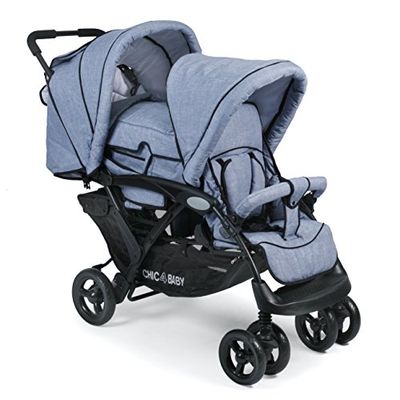 CHIC 4 BABY 274 55 - Carrinho para irmãos Duo, cor azul claro e azul