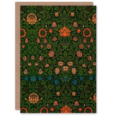 Artery8 William Morris Art Card Violet and Columbine Floral Pattern