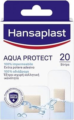 Hansaplast Cerotti AQUA PROTECT, Cerotti impermeabili con elevato potere adesivo, Cerotti trasparenti, traspiranti e flessibili, 3 confezioni da 20 pezzi in 2 formati assortiti