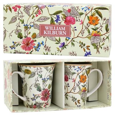 The Leonardo Collection William Kilburn Kilburn Mugs Set of 2 Kitchen & Home | Stylish Tableware Mug Set of 2 for Every Occasion | Lovely Coffee Cup Set of 2 for Mens Gifts & Birthday Gifts for Women