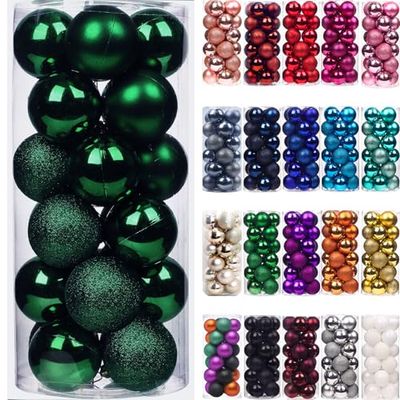 Emopeak - 24pcs Christmas Baubles Christmas Tree Ornaments Shatterproof Hanging Decorations for Party Wedding Reception 6cm Dark Green