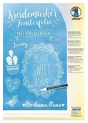 Ursus Living 22350003 set med 10 ark för målning med kritpenna 23 x 33 cm och 9 ark mönster med olika mönster