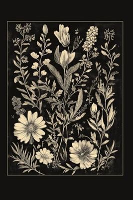 The Night Garden Journal - Botanical Reflections in Stillness: A 200-Page Blank Notebook with Vintage Floral Artwork