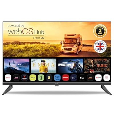 Cello 32 Tums Smart Camping TV Med Trippeltuner Bluetooth - 12-Volts För Resa, Disney+, Netflix, Apple TV+, Prime Video, Paramount+ - Caravans, HGVS, Boote, Modell 2023