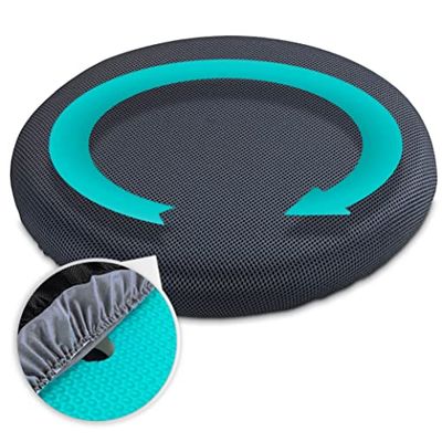 Maximex Coussin pivotant en gel, coussin ergonomique rotatif à 360° avec découpe douce au milieu, confort d'assise soulageant la pression, coussin qui protège le dos comme aide pratique à s'asseoir et