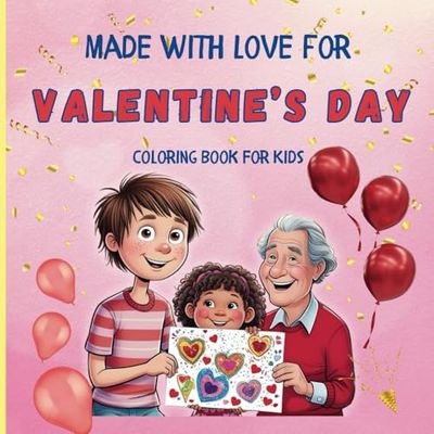 Made with Love for Valentine’s Day: Coloring Book For Kids