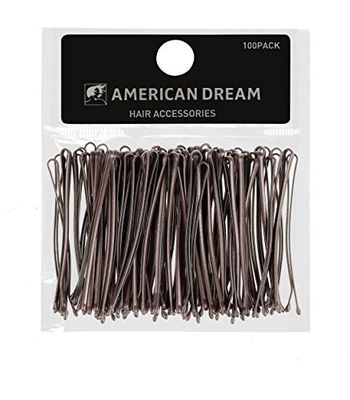 American Dream Straight Bobby Pins, Brown 2-inch/ 5 cm - Pack of 100