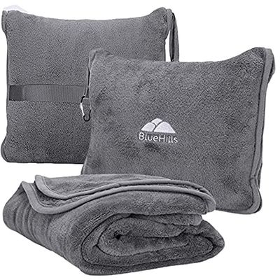 BlueHills Travel Pillow Blanket Compact Large T007