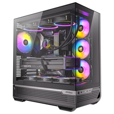 Antec C7 ARGB, obsługa GPU RTX 40, 4 x 120 mm wentylatory ARGB PWM w zestawie, pionowe chłodzenie GPU, typ C 10 Gb/s, bezszwowe panele przednie i boczne ze szkła hartowanego, obsługa chłodnicy 360 mm,