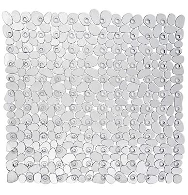 WENKO Tapis de Douche Paradise Transparent - antidérapant, ventouses, Polychlorure de Vinyle, 54 x 54 cm, Transparent
